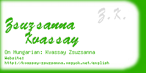 zsuzsanna kvassay business card